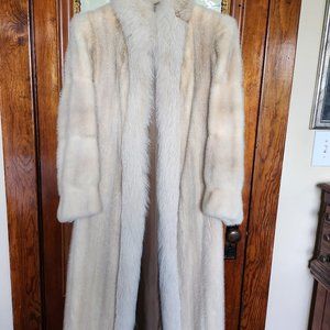 Women's Long Mink and Fox Fur Coat